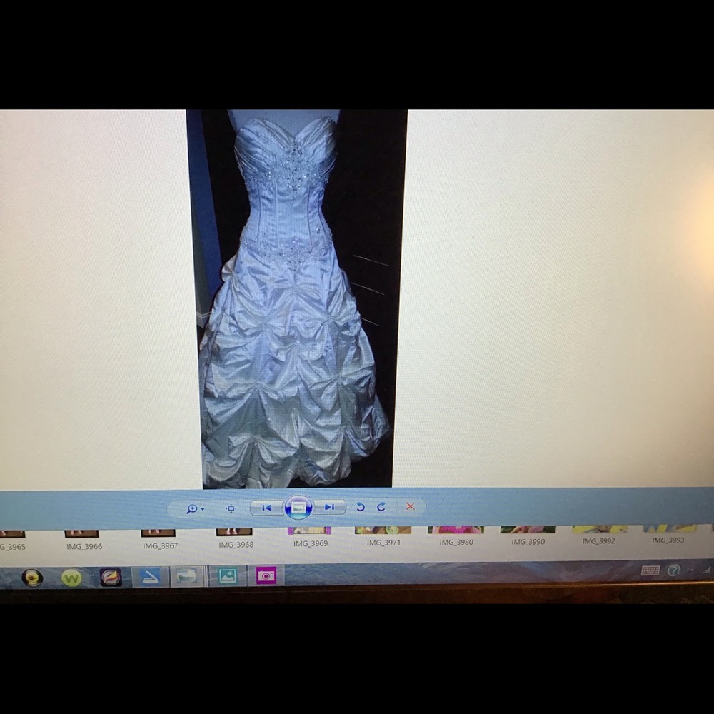 Wedding gown with vail